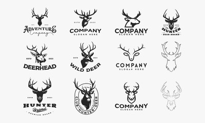 Wall Mural - collection of deer logo icon and vector