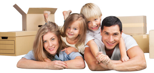 Poster - Beautiful smiling family on background