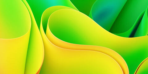 paper waves wallpaper. Motion flow background. folded ribbons. 3d illustration