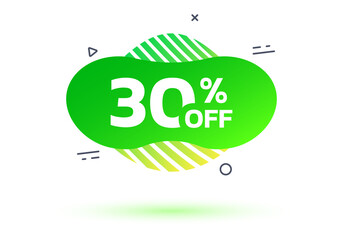 Canvas Print - 30 percent price off. sale abstract shape badge, sticker or label. discount, promotion banner templa