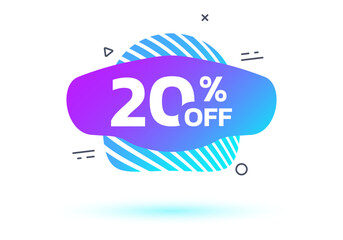 Canvas Print - 20 percent price off. sale abstract shape badge, sticker or label. discount, promotion banner templa