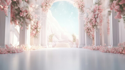 Wall Mural - Wedding luxury background. Illustration AI Generative.