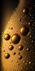 Sticker - a golden textured backdrop with water drops on it. Generative AI