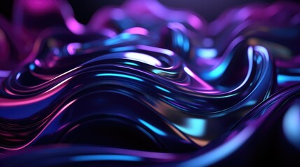 Wall Mural - Purple abstract background with blue lights, multi layered design, metallic finish, neon urban touch, colorful curves in 16:9 aspect ratio. Generative ai illustration