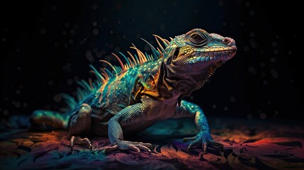 Abstract animal, ultra detailed. Beautiful wildlife of creation, lizzard