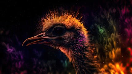 Abstract animal, ultra detailed. Generative AI Beautiful wildlife of creation ostrich