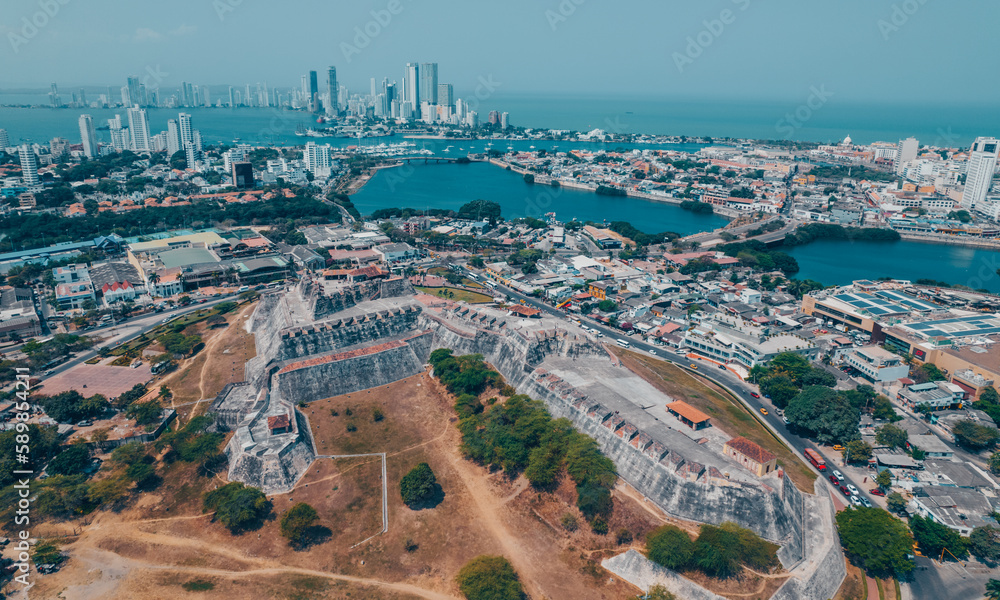 Foto de Stock Paisaje urbano de la ciudad de Cartagena (Colombia ...