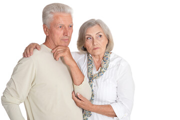 Canvas Print - Portrait of sad senior couple