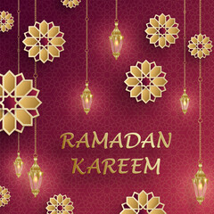 Wall Mural - Ramadan Kareem design on Islamic background