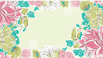 Wall Mural - floral frame spring blossom nature background - by generative ai