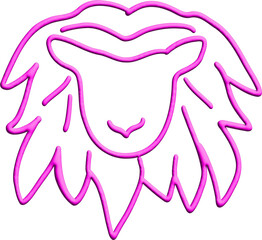 Poster - 3d pink Zodiac sign Leo