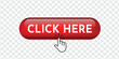 © DesignViralHub - Realistic red 'Click Here' button. 3D square icon for web design and interactive interfaces. Vector illustration.