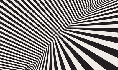 Leinwandbilder - Black and white abstract art background with diagonal lines. Striped optical illusion.
