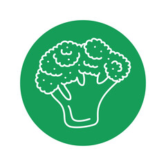 Wall Mural - Broccoli color line icon. Healthy food.