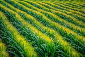 Canvas Print - vast field of green grass with a sea of yellow flowers in the foreground. Generative AI