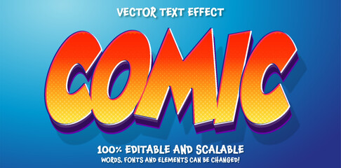 Wall Mural - Colorfull comic font editable text effect