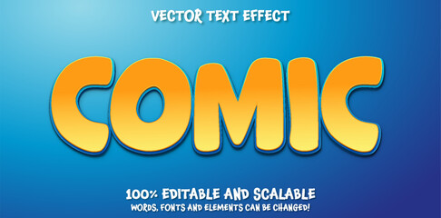 Wall Mural - Comic 3d editable text effect font style