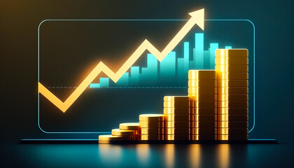 Wall Mural - A powerful image of a business chart showing impressive financial growth and success - ai generated. Generative AI