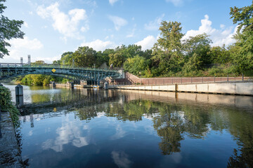 Sticker - Lichtenstein Bridge and Landwehr Canal at Tiergarten park - Berlin, Germany