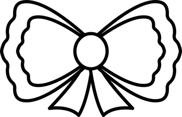 Wall Mural - Black and white ribbon bow icon. PNG with transparent background.