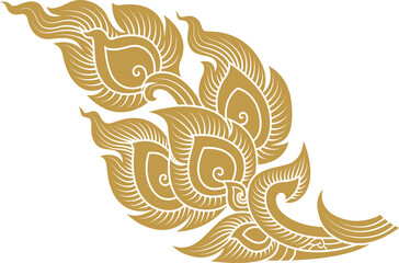 Wall Mural - Gold asian art png file for decoration motifs for ceiling pattern