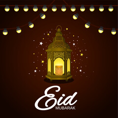 Wall Mural - Happy Eid Mubarak template. Vector illustration. Suitable for Poster, Banners, background and greeting card. 