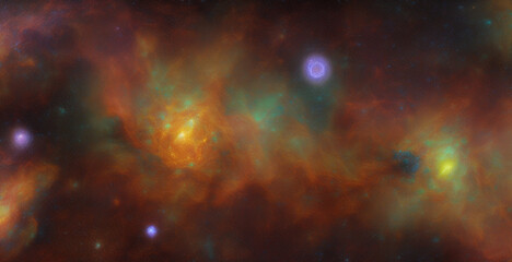 3d effect - abstract nebula space scene