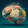 brain splash of colors. Generate AI,