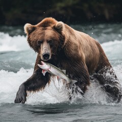 Wall Mural - bear, animal, brown, water, 