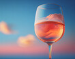 © really nice stocks - reflection of sundown in a rosé glass