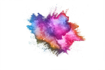 Wall Mural - Colorful powder explosion. abstract powder splatted background. 