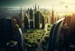 Sustainable urbanization with modern green tech. Meeting SDGs for better future. Generative AI