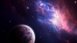 Fototapeta Kosmos - Nebula and galaxies in space, generative ai