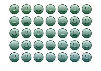 set of colourful smiley faces emoji