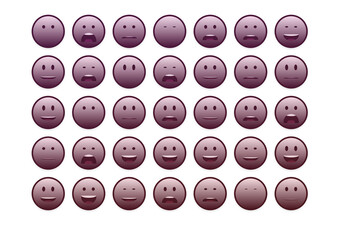 set of colourful smiley faces emoji