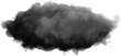 Storm cloud, 3d render. Small Black cloud. Transparent background, PNG file