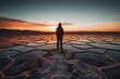 The Salt Flat Explorer: A Young Man's Journey Through Salar de Uyuni, Bolivia, generative ai