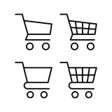 Fototapeta  - Shopping icon vector illustration. Shopping cart sign and symbol. Trolley icon