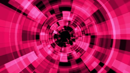 Wall Mural - Cyberspace metallic red 4k background with spinning and flashing tunnel at 60fps.