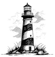 Lighthouse Sketch Illustrator File Editable Vector