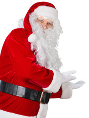 Poster - Portrait of smiling santa claus on  background