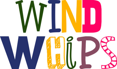 Wind Whips Typography Illustration for Logo, Motion Graphics, T-Shirt Design, Poster