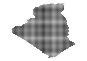 Wall Mural - An abstract representation of Algeria,Algeria map made using a mosaic of black dots. Illlustration suitable for digital editing and large size prints. 