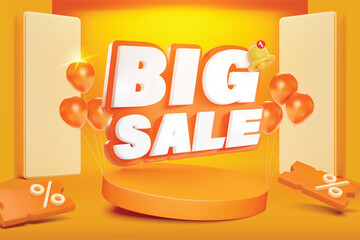 Big sale 3D style Flash Sale banner template design for web or social media.