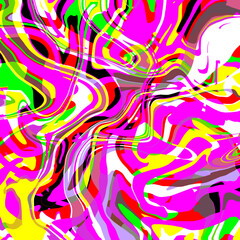  Bright multicolor abstract geometric swirl marbled pattern with wavy curved stripes Liquid swirl and fill effect