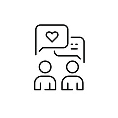 Wall Mural - dating app users exchanging flirting love messages. pixel perfect, editable stroke icon