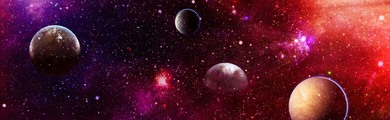 Wall Mural - planets, awesome science fiction wallpaper, cosmic landscape. elements of this image furnished by na