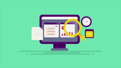 Wall Mural - evaluating and optimizing a website performance and visibility on search engine, analysing keyword r