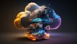 © kanpisut - Cloud computing technology concept. Futuristic illustration AI generated