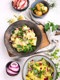 Fototapeta  - Set with different potato salads